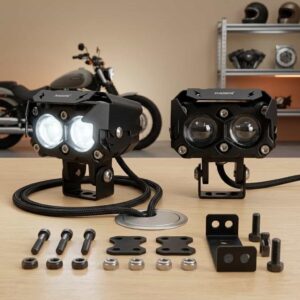 Faros Auxiliares Led Niebla Tipo Binocular Con Estrobos Blanco / Amarillo