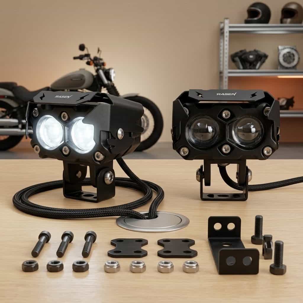 Faros Auxiliares Led Niebla Tipo Binocular Con Estrobos Blanco / Amarillo