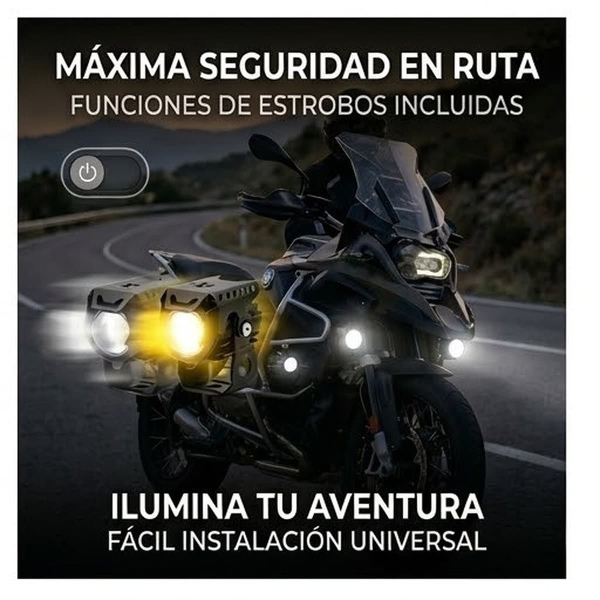 Faros Auxiliares Led Niebla Tipo Cañón Con Estrobos Blanco /Amarillo - Imagen 3