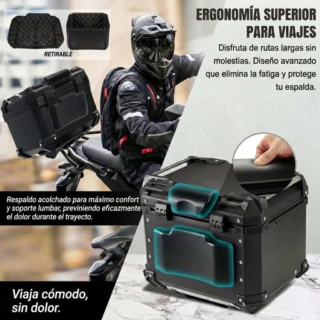 Maletero Top Case De Aluminio Negro 45L - Imagen 3