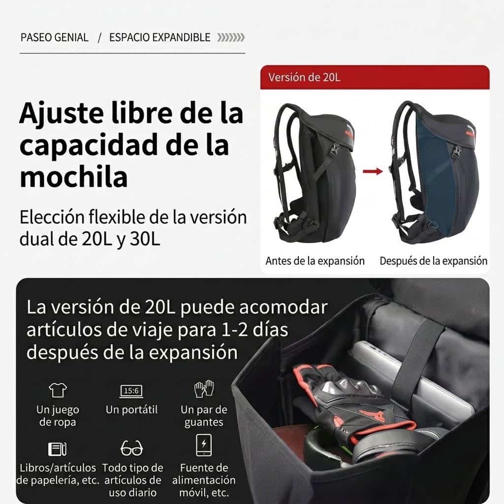 Mochila Profesional Biker Con Coraza de Protección De 20 a 30 L - Imagen 4