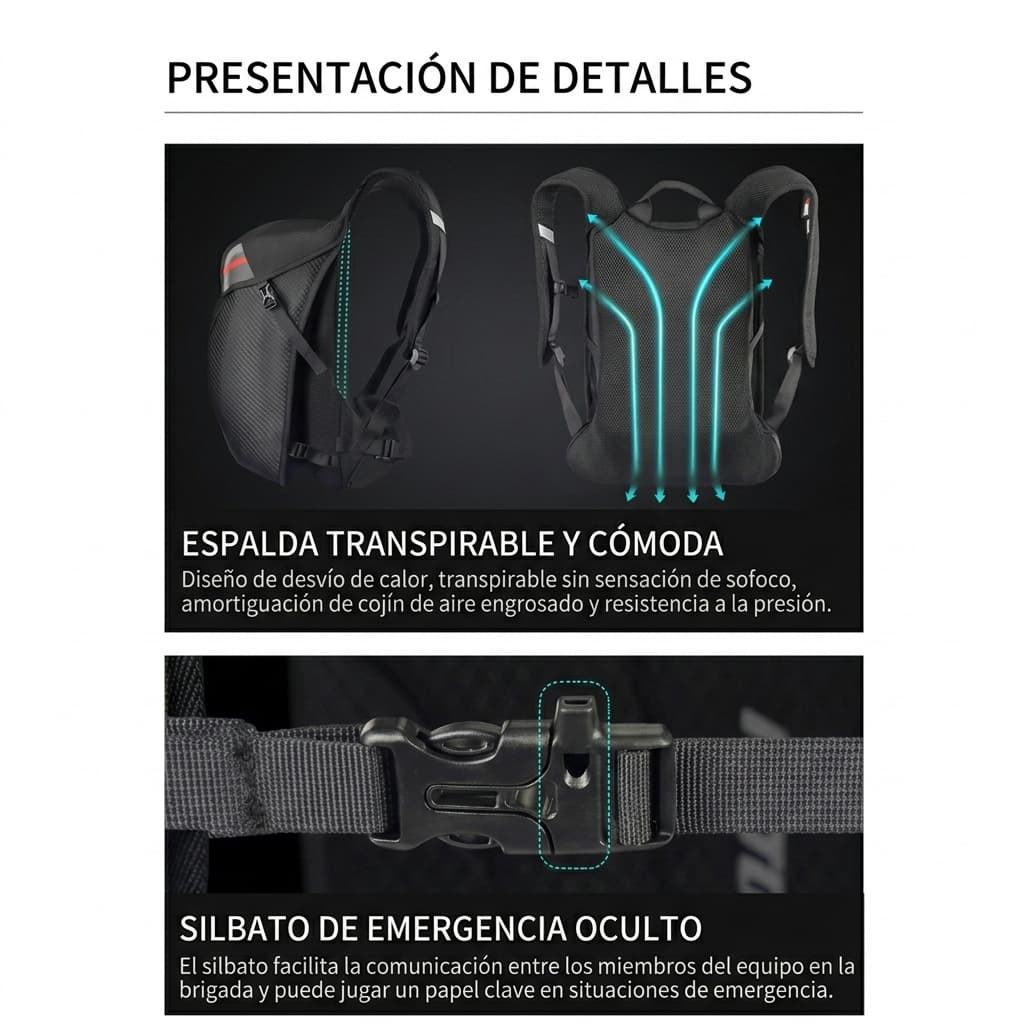 Mochila Profesional Biker Con Coraza de Protección De 20 a 30 L - Imagen 9