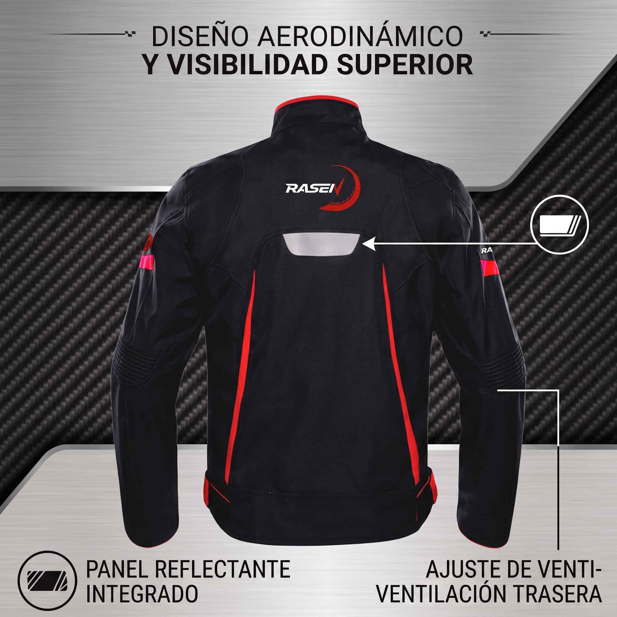 Chamarra Motociclista Impermeable Reforzada Con Armadura A1 Mediana - Imagen 4