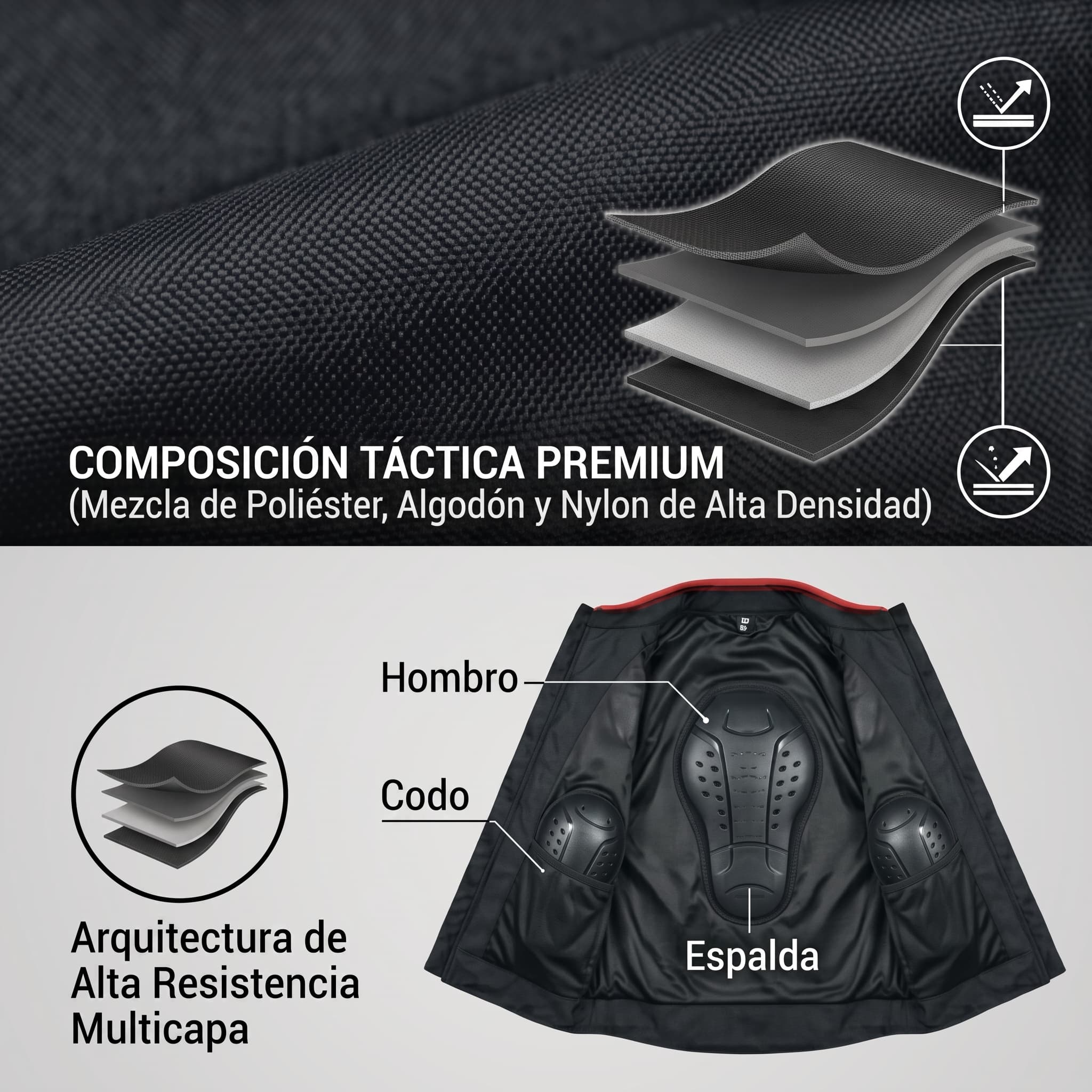 Chamarra Motociclista Impermeable Reforzada Con Protección A2 Mediana - Imagen 4