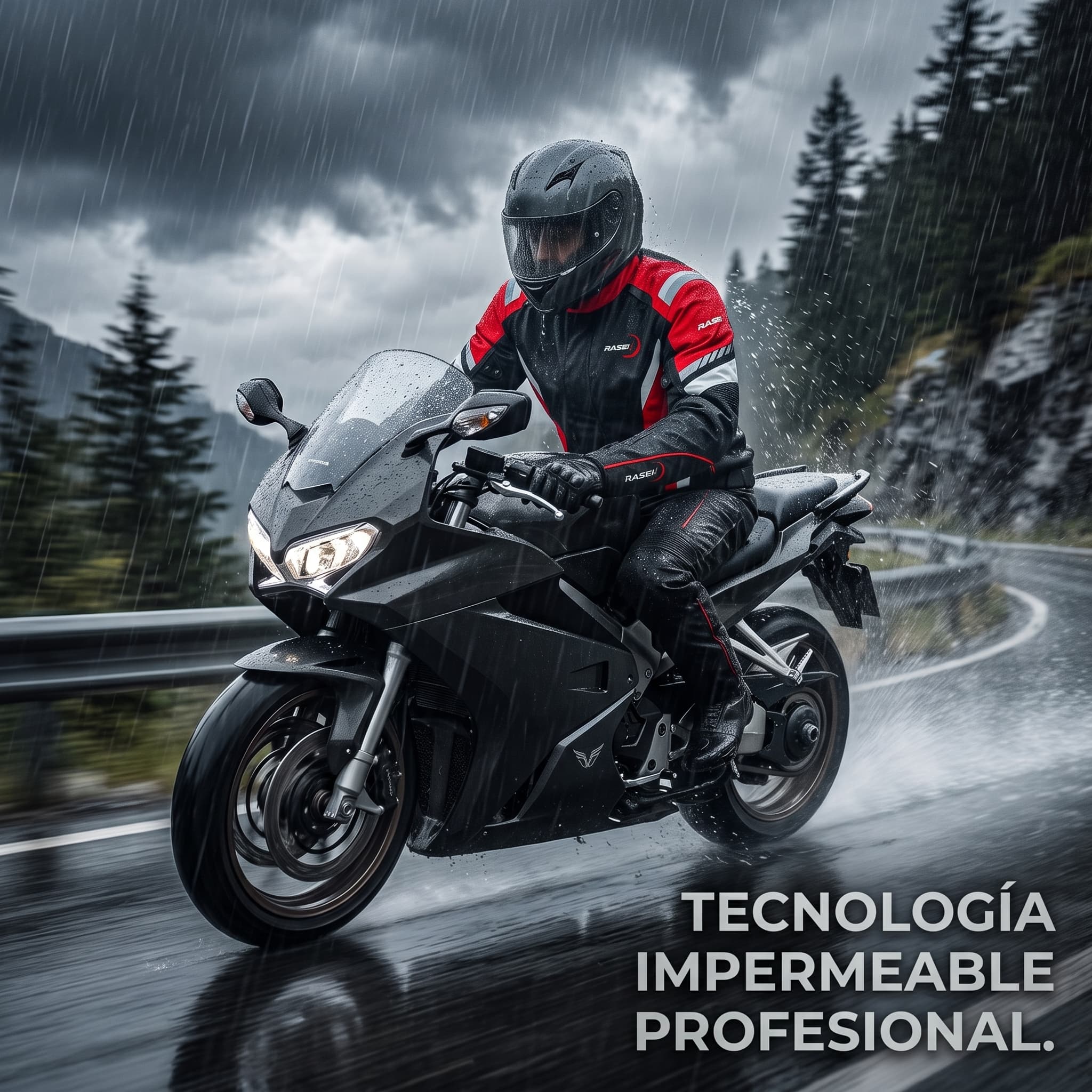 Chamarra Motociclista Impermeable Reforzada Con Protección A2 Mediana - Imagen 6
