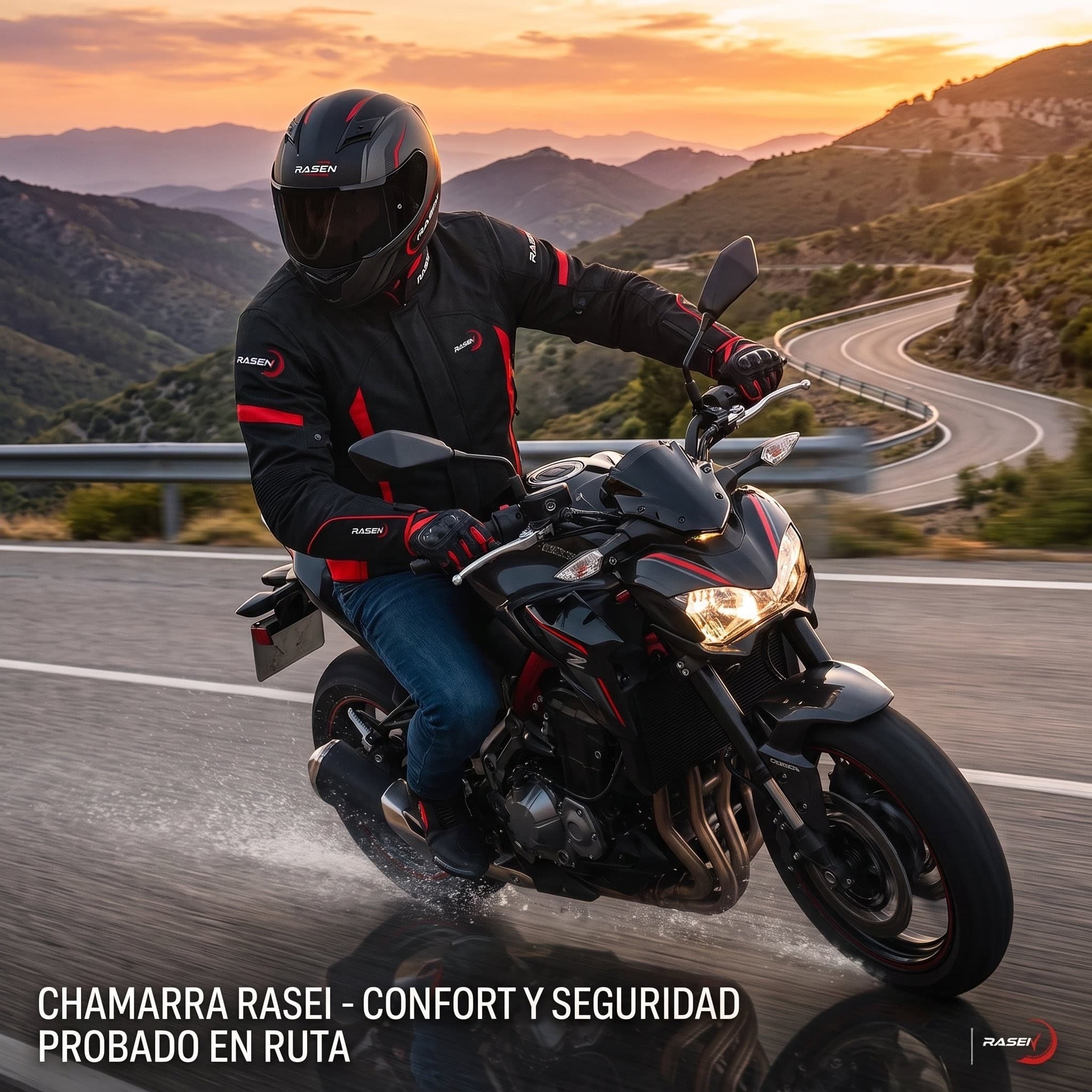 Chamarra Motociclista Impermeable Reforzada Con Armadura A1 Mediana - Imagen 6