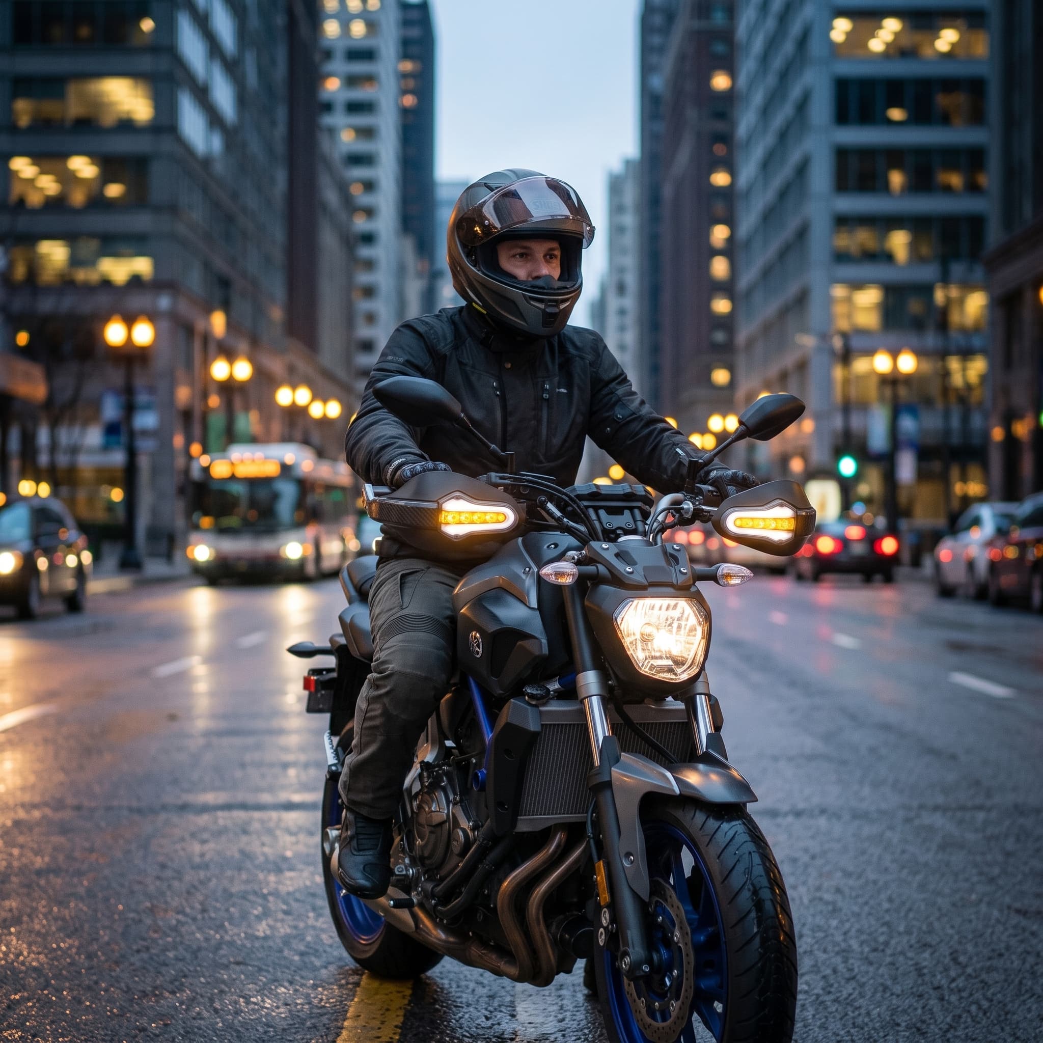 Cubre Puños Par Motocicleta Universal Con Direccionales Led - Imagen 8
