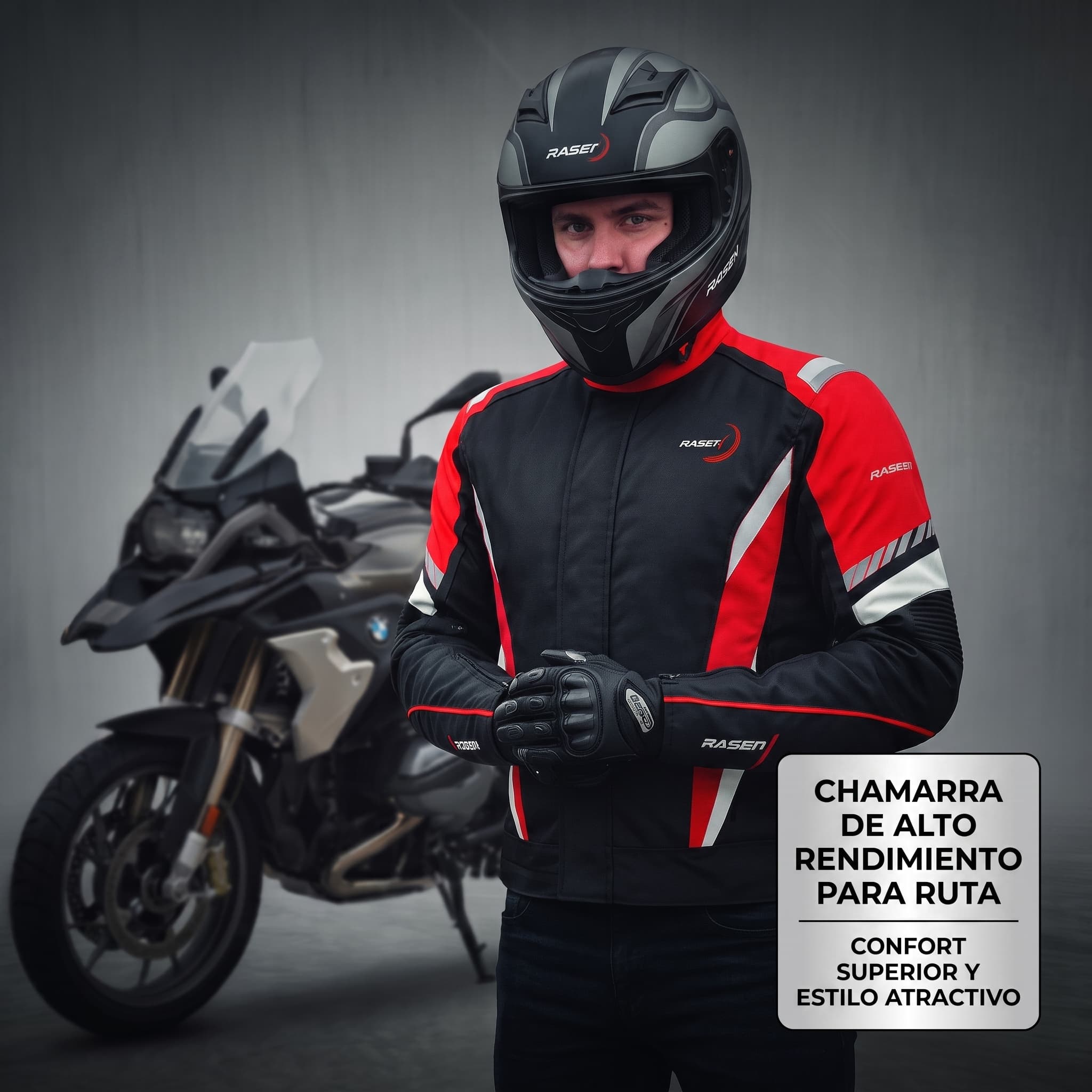Chamarra Motociclista Impermeable Reforzada Con Protección A2 Mediana - Imagen 8